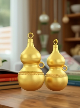 平安扣葫芦吊坠高级感八宝罗盘观音弥勒佛轻奢小众沙金假黄金首饰