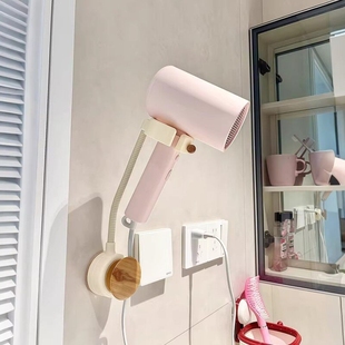 2025新款吹风机支架免打孔化妆室装置物架壁挂懒人吹风机支架