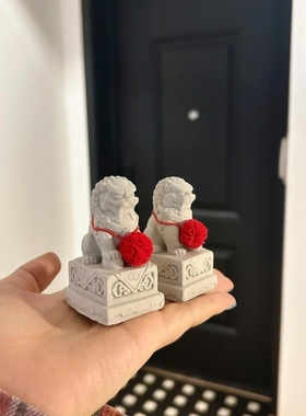 【春节元旦】入门玄关摆件生意兴隆摆件石头狮子店铺门口桌子装饰