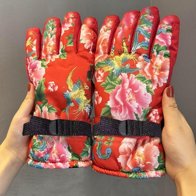 东北大花防寒手套滑雪情侣款冬季保暖加绒防水冬天户外电动车骑行,户外/登山/野营/旅行用品,滑雪手套,淘宝优惠券,粉丝福利购,淘宝优惠卷