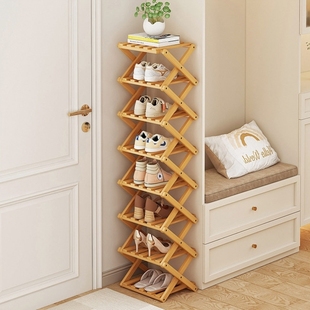 可摺叠鞋架免安装省空间家用门口叠放宿舍小型简易多层鞋子收纳层