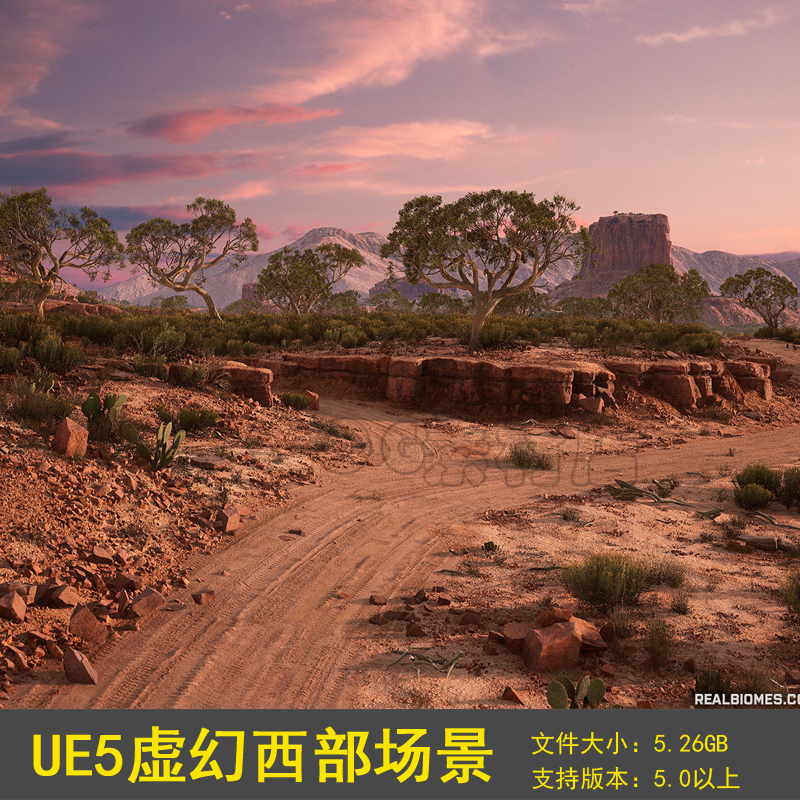 UE5虚幻4RealBiomes Desert Cliffs沙漠戈壁悬崖荒漠岩石场景环境