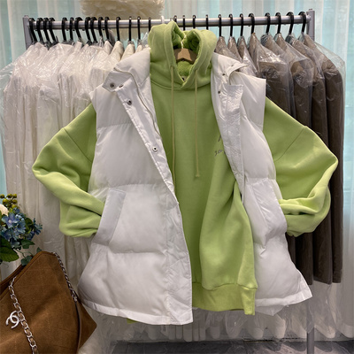 时尚纯色立领收腰显瘦羽绒棉外穿