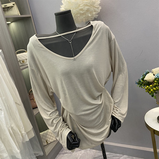 防晒T恤女薄款 设计感长袖 纯色宽松休闲上衣潮 韩国东大门夏季 特价