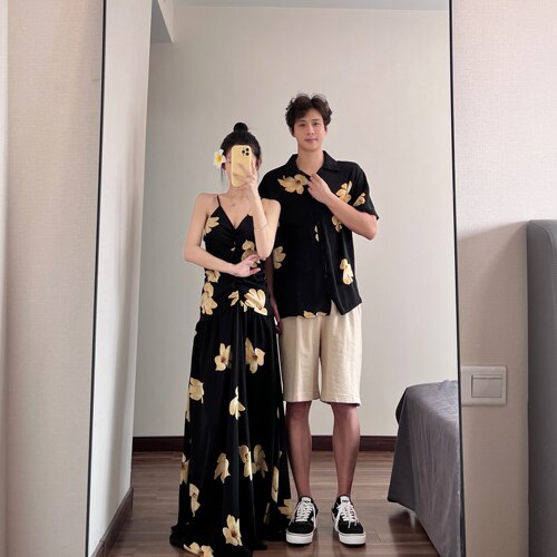 度假情侣装夏季连衣裙