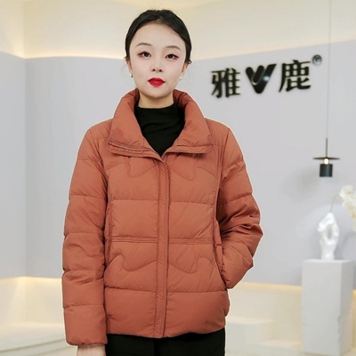 羽绒服女立领90鸭绒轻薄短款外套