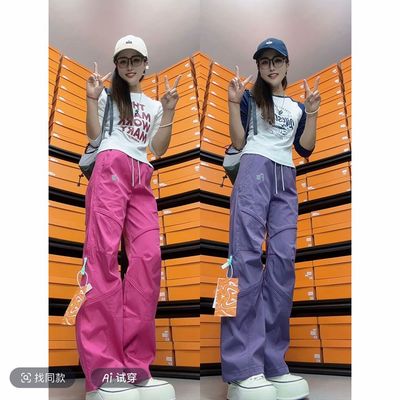 机能防风防水冲锋裤男女同款潮牌秋冬季加绒加厚宽松直筒工装裤子