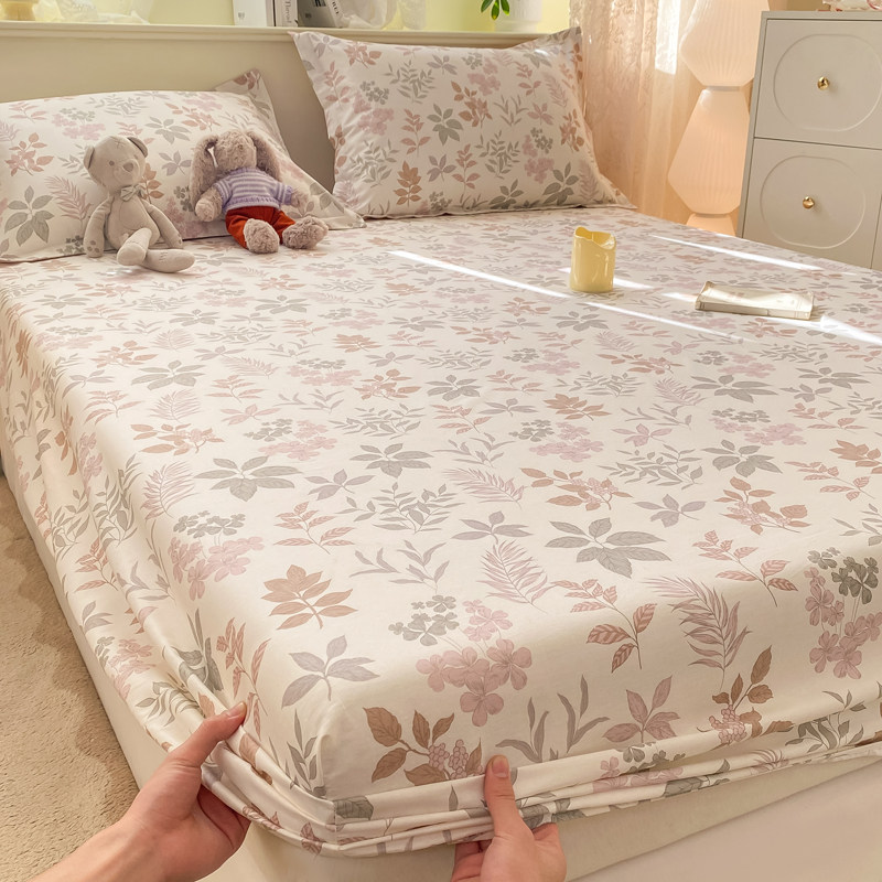 床笠纯棉单件席梦思保护套防滑床垫套全棉1.5米1.8m床垫套子1.2床