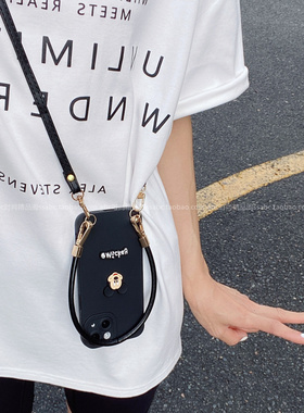 新款卡通黑色Mickey公仔标适用荣耀400/300Pro手机壳magic7全包边x70硅胶壳x60i/x50防摔magic6时尚斜挎挂绳x