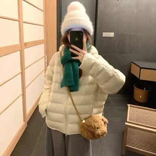 轻薄款排骨羽绒棉服女巨好看的龟背短款棉袄2026冬季新款韩系外套