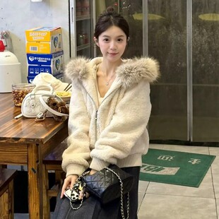 加绒外套女仿羊羔毛小个子棉袄2026秋冬新款座山雕加厚棉衣短棉服