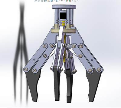 四指机械爪solidworks工业机械设备3d三维模型图纸资料