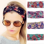 韩版 欧美出口碎花头饰发带玫瑰花交叉头带发带头饰交叉头带