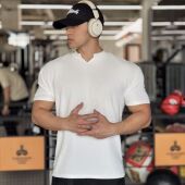 收袖 显大 280g重磅肌理美式 高级感短袖 训练健身衣运动抗皱速干