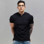 280g美式 口显肌肉速干高弹跑步训练服运动T恤夏季 健身短袖 男收袖