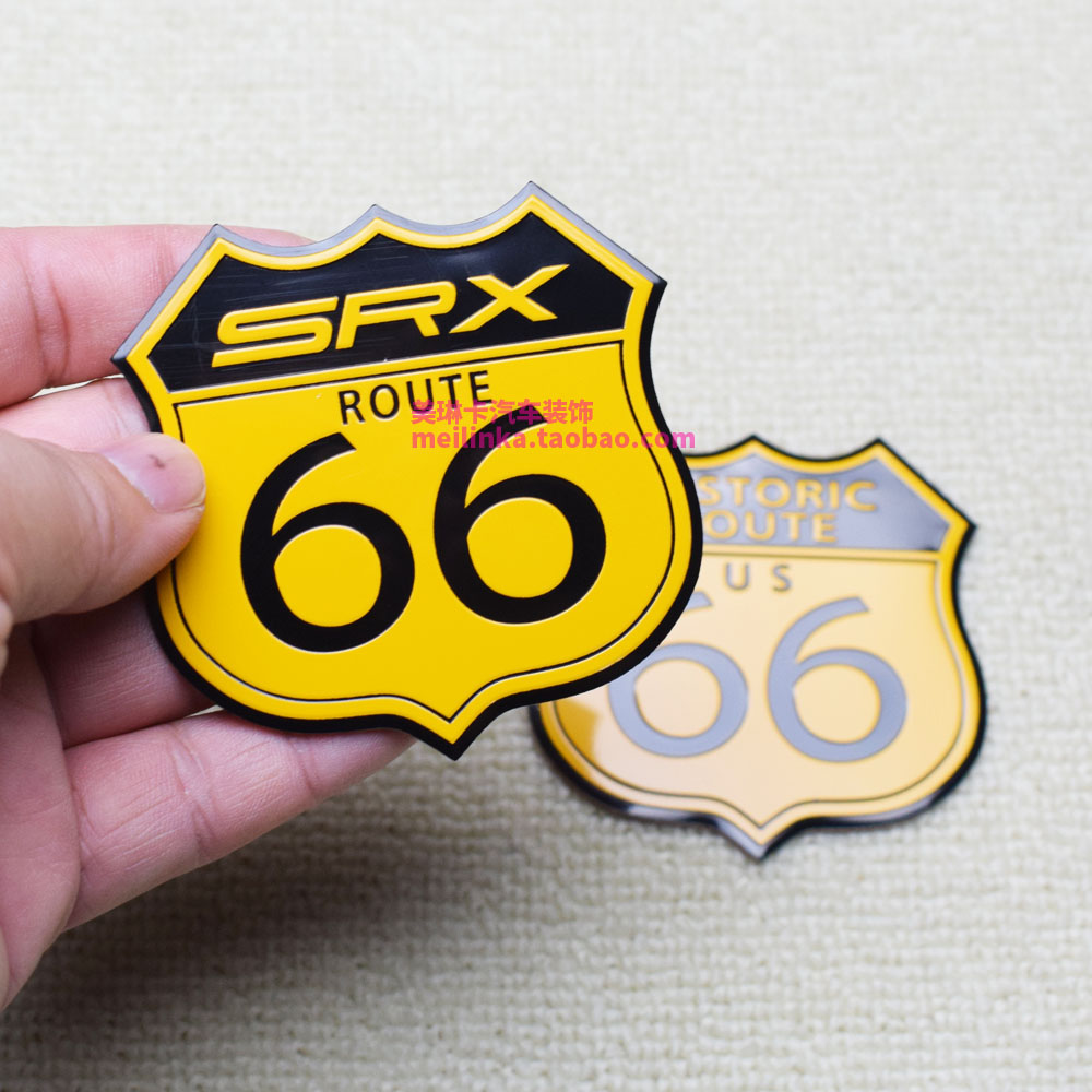 66号公路个性创意复古摩托车贴纸哈雷油箱车身装饰贴金属薄铝贴片