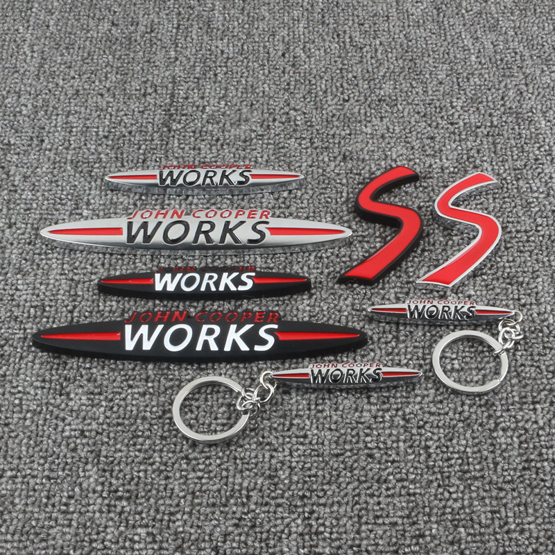 适用宝马迷你mini cooper改装车贴JCW WORKS车标S标中网标尾标贴