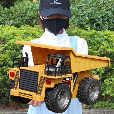 汇纳合金超大号遥控翻斗车玩具