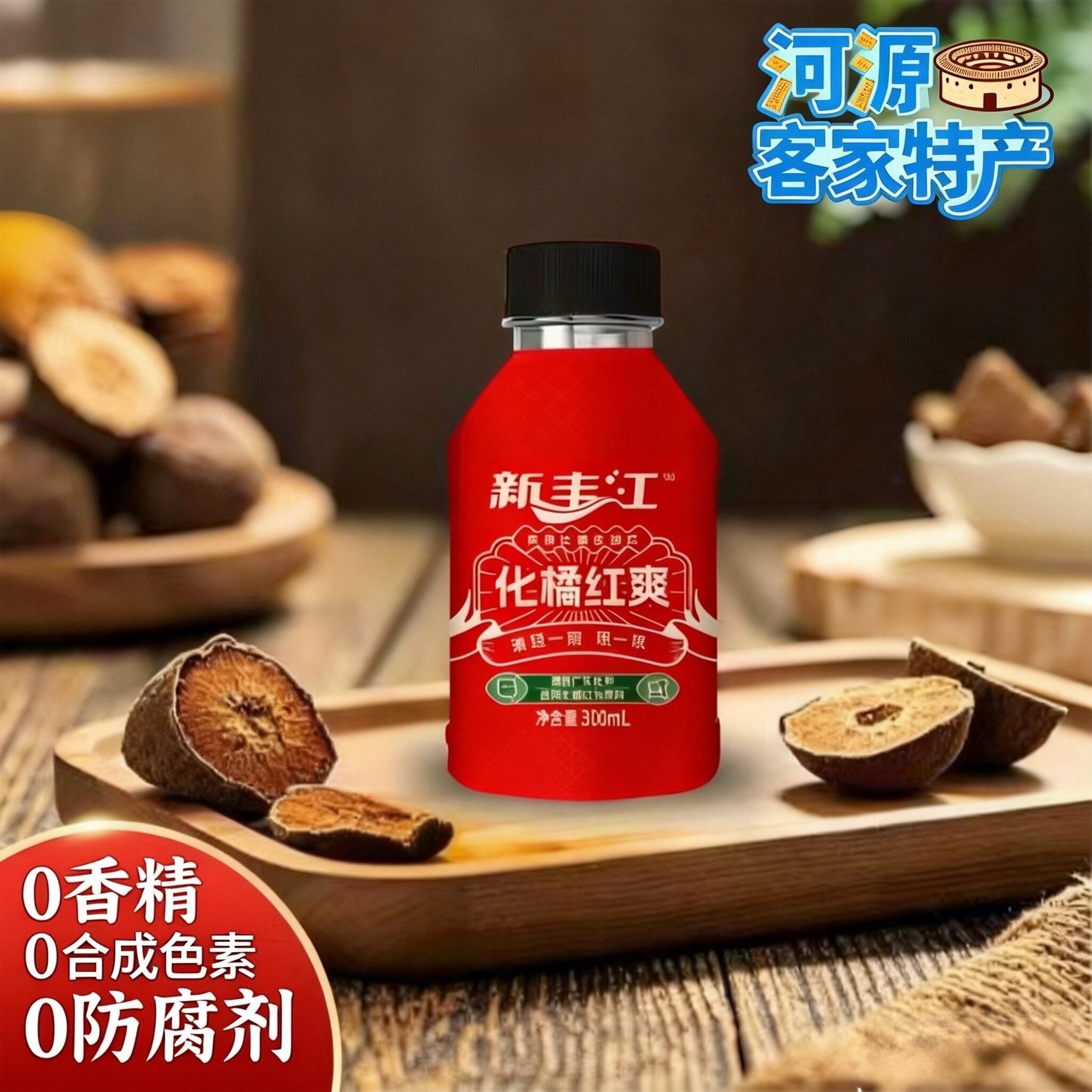 新丰江化橘红爽化橘红茶饮料300ml瓶装0添加河源特产