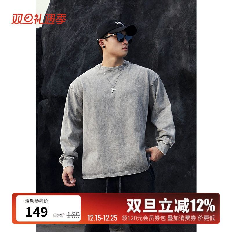 BLUESFLY美式做旧宽松长袖上衣男