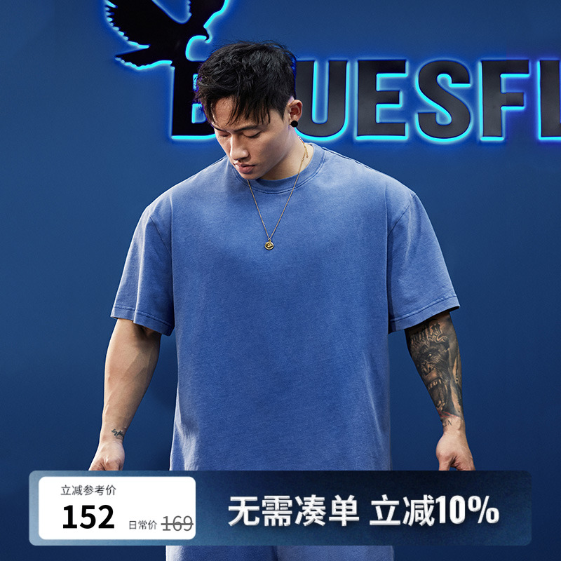 美式重磅短袖t恤半袖男女宽松潮