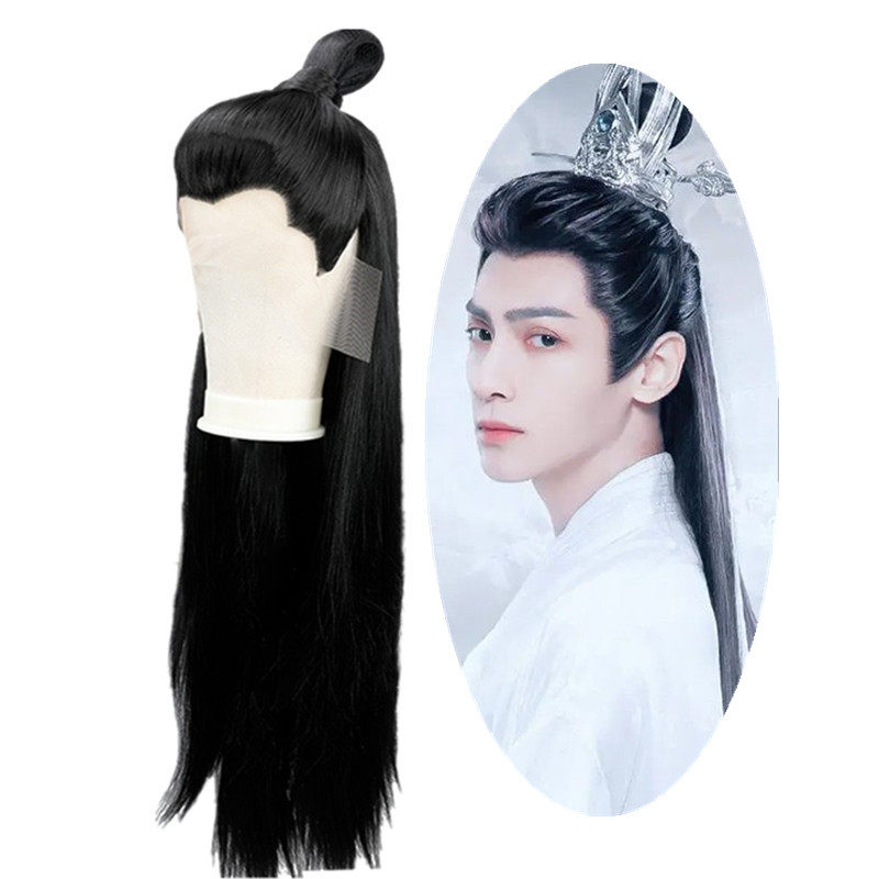 古装假发润玉造型长直发套高温丝头发际线手钩汉服古风男性全头套