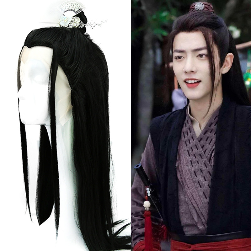 欣怡古装整体假发古风长发高温丝发套新款透气书生造型手钩全头套