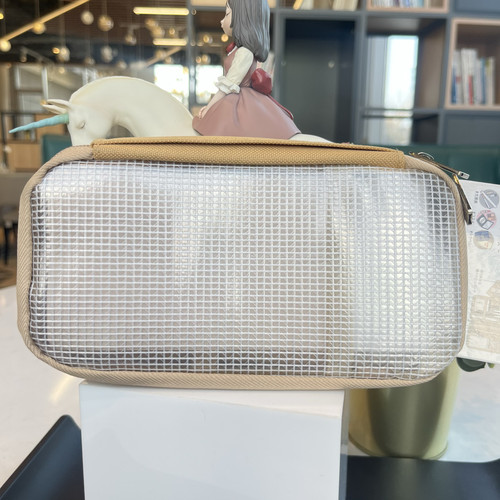 出口日本kamio japan透明烧饼包扁形文具收纳袋素雅笔袋10×20㎝