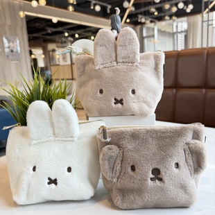 包邮日单米菲兔小熊可爱毛茸茸零钱包