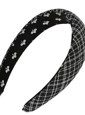 L. Erickson美国代购碎发发箍欧美盘发饰品格子发带发卡宽版布艺