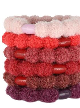 美国代购L.Erickson手工弹力发圈发绳头绳6根整套装女绒绒限量版