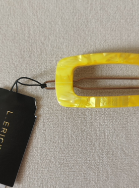 美国代购进口L.Erickson简约迷你盘发发新小号刘海搭扣边夹黄色方