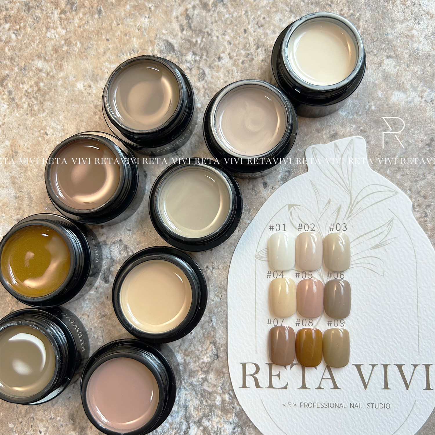 reta vivi 103色 裸咖系列 1-9号 裸色 罐装甲油胶 2.5g/5g