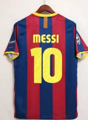 Vintage 10 11 Barcelona MESSI A.Iniesta Xavi Soccer Jerseys