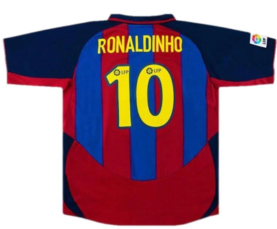 03 04 Vintage Barcelona  Ronal dinho Messi Soccer Jersey