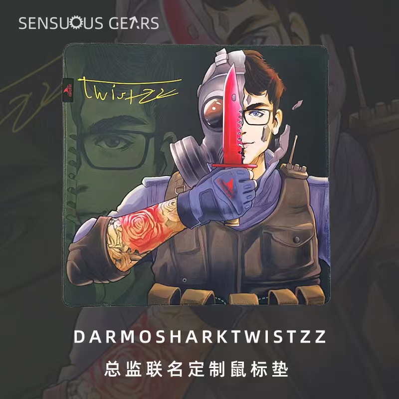 darmoshark twistzz  csgo 总监同款 顺滑大号电竞游戏鼠标垫布垫