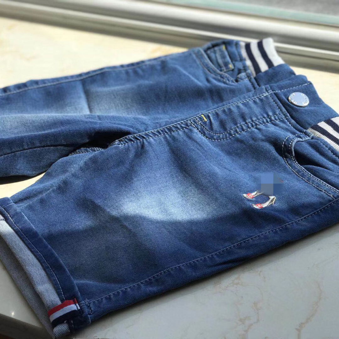 韩国品牌童装哈家牛仔裤五分裤软软弹力牛仔棉儿童男女童中裤