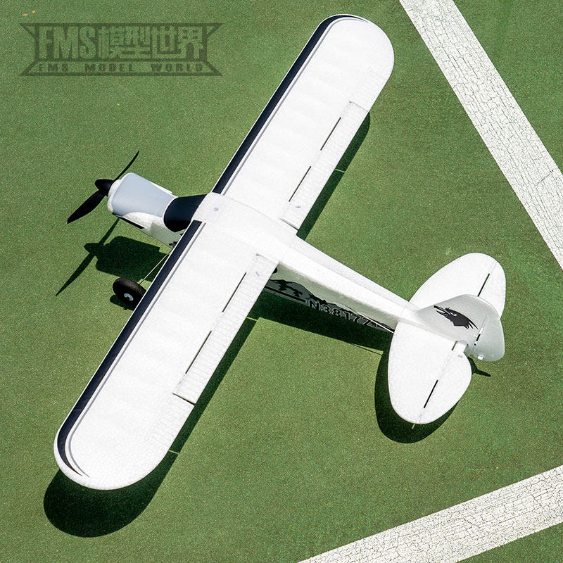 FMS 540MM PA-18 미니 원격 제어 장난감 고정익 전기 원격 제어 항공기 초보자를 위한 비행 훈련 기계로 복귀