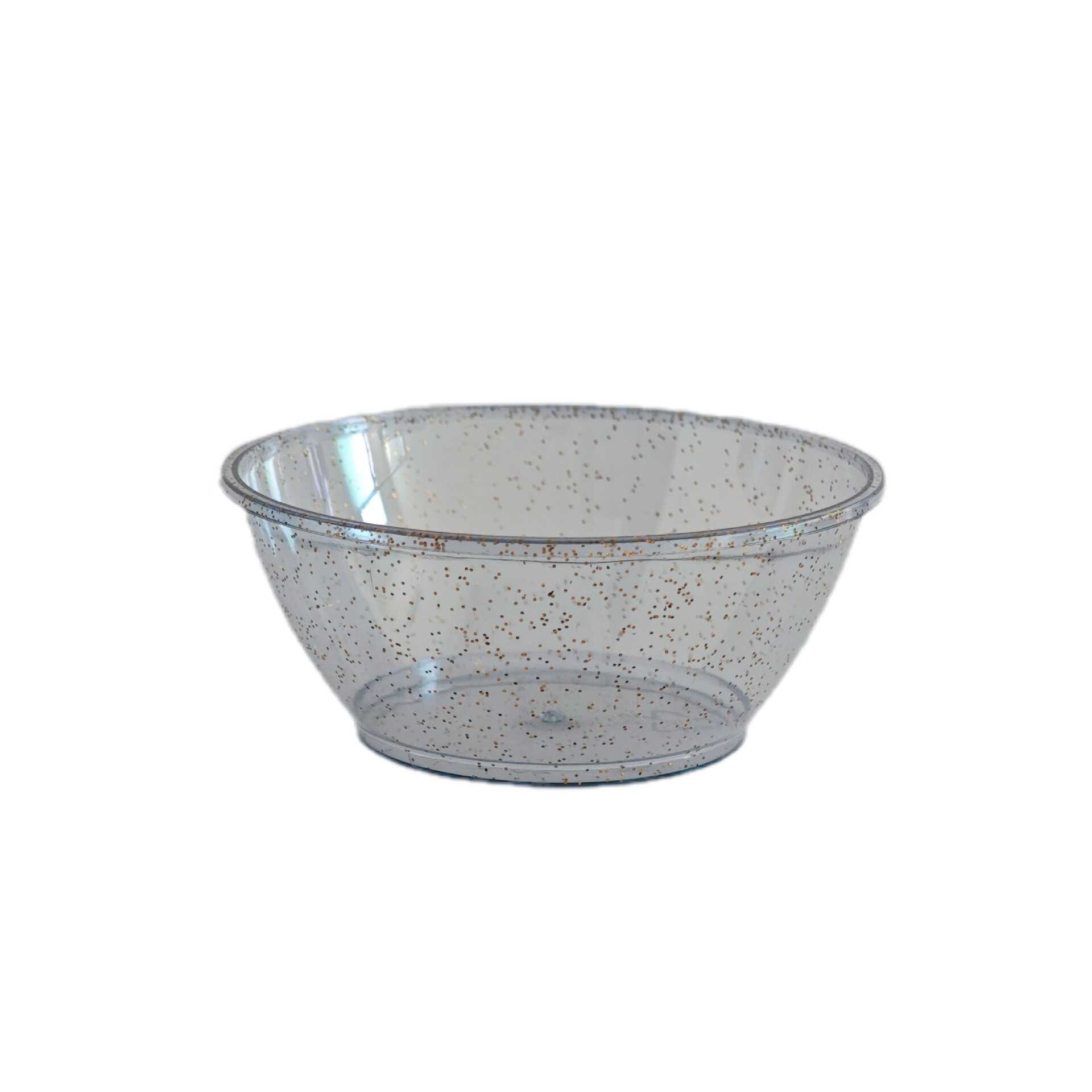 一次性金粉透明塑料碗水果沙拉碗甜点慕斯甜品碗试吃品尝小碗闪粉