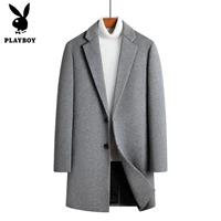 Playboy, кашемировые джинсы с начесом, зимний плащ, длинное шерстяное шерстяное пальто, 2023, средней длины