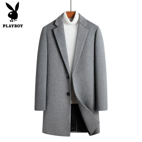 Playboy, кашемировые джинсы с начесом, зимний плащ, длинное шерстяное шерстяное пальто, 2023, средней длины