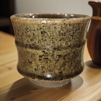 〔张大内位〕底款〔玉子竹节杯〕龙窑柴烧全手工建盏茶杯
