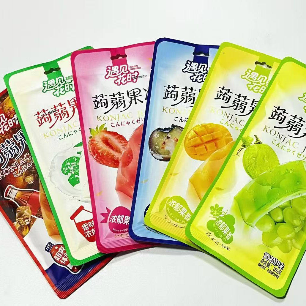 遇见花时蒟蒻果冻大大板超大板水果味夏季果冻网红零食超市同款
