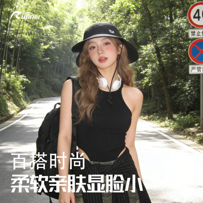 新款时尚百搭防晒帽防紫外线透气渔夫帽女夏季大檐户外露营遮阳帽