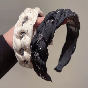 高端精致高颅顶发箍女2024年新款头箍高级感水钻气质洗脸发卡