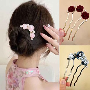 喜妈妈头饰喜婆婆发饰2026新款发簪盘头结婚叉子梳高端盘发头发