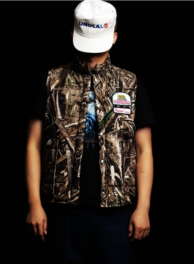 PACKRATS 18AW NylonThermalVest美式复古机车迷彩保暖棉马甲秋冬