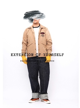 PACKRATS 16AW P NYLON JACKET美式机车经典款教练夹克外套香槟色