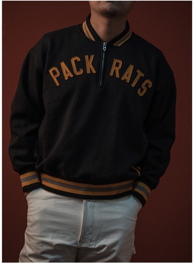 PACKRATS 17AW 50s HalfZipper SPORT SWEATER美式复古拉链卫衣
