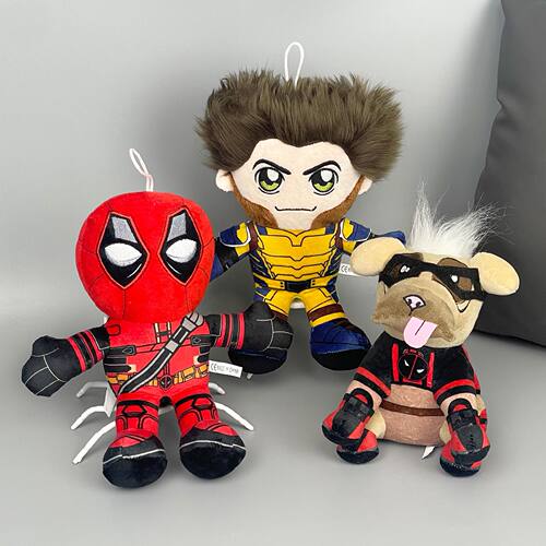 跨境新品Deadpool Wolverine死侍与金刚狼周边毛绒玩具玩偶抓机